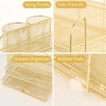 gianotter Desk Organizers and Accessories, Office Supplies Desktop Organizer with Drawers and 2 Pen Holder, Desk accessories & workspace organizers (Black) - Image 3